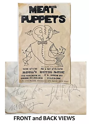 Meat Puppets 1992 Concert Poster Flyer Letter Maxwell's NJ Knitting Factory NYC • $49.98