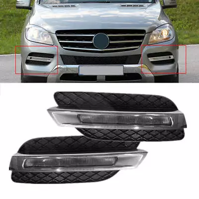 Pair Front Daytime Running Light Fog Lamps For Benz W166 ML350 ML500 2012-2015 • $79.88