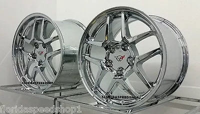 Chrome C5 Z06 Style Corvette Wheels  FITS: 1997-2004 C5 CORVETTE  17/18  SET • $1079