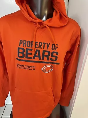 NIKE CHICAGO BEARS HOODIE Sz Large NFL Orange Therma-Fit NFL Training Excellent • $29.99