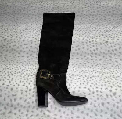 $97.99 • Buy Guiseppe Zanotti Suede Heeled Boots Womens Size 40  - 10 Pull On Black Knee High