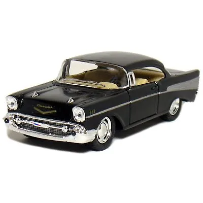 New 5  Kinsmart 1957 Chevrolet Bel Air Diecast Model Toy Car 1:40 Chevy Black • $7.98