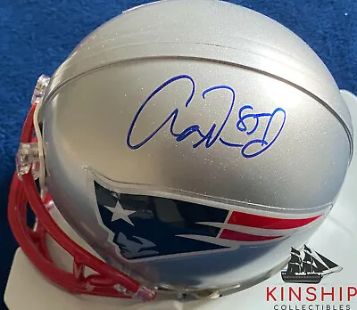 Aaron Hernandez Signed Patriots Mini Helmet JSA LOA AUTO GRADE 9 Rare Bold F55 • $999