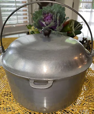 $14 • Buy Vtg Majestic Cookware 6 Qt Cast Aluminum Pot & Lid W Bail Handle 5” H 10” Diam
