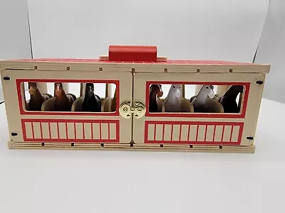 Melissa And Doug Take Along Horse Show Stable 8 Horses Wooden Case • $16.99