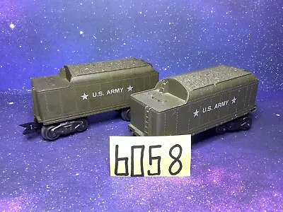 Marx O-Gauge Train  Two 8-Wheels  Plastic Olive Drab US Army Tenders • $114.99