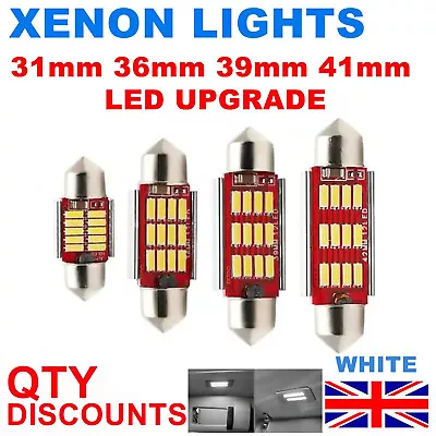 239 272 Car Number Plate Bright LED Light Bulbs C5W Festoon  31 36 39 41 Mm 12v • £12.90