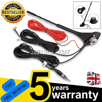 Car Universal Roof Mount Active Amplified DAB + FM Radio Aerial Antenna Mast • £17.95