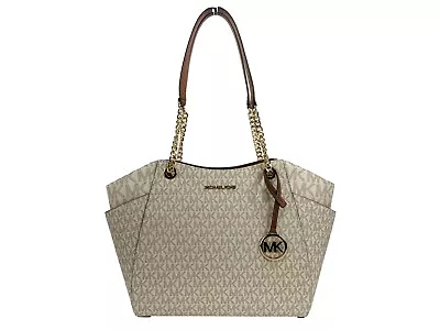 Michael Kors Jet Set Large Chain Vanilla Shoulder Tote Bag • $118