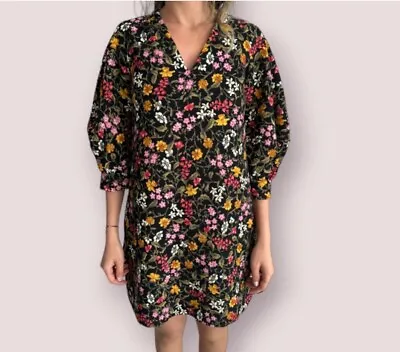 Zara Mini Dress V-Neck Long Sleeve Floral Dress Size:L • $21.60