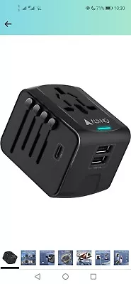 AUNNO Universal Travel Adapter International Travel Plug Adapter With 1 USB... • £10.39