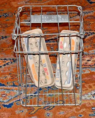 Vintage Industrial Metal Egg Crate With Flip-up Handles • $47.50