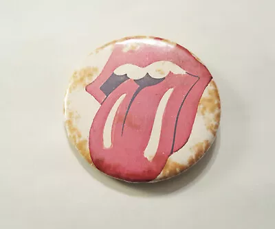 ROLLING STONES Pinback RARE 1979 Tongue Logo Photo Large  2.5  Vintage Button • $33.64