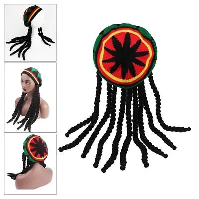 Novelty Reggae Jamaican Fancy Dress Hat With Dreadlocks Rasta Party Costume • $23.89