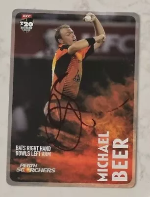 $5 • Buy MICHAEL BEER CRICKET SIGNED IN PERSON Tap N Play BBL CARD  BUY GENUINE 