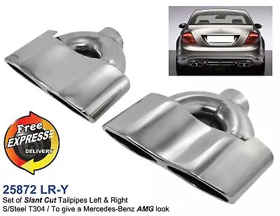 Exhaust Tips Dual Quad Tailpipe Trims For Mercedes Benz AMG E63 S65 Camaro Chevy • $333.30