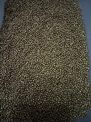 Job Lot/Bundle Of 100 Seed Bead Bundle 3mm Metallic Gold  • £1.75