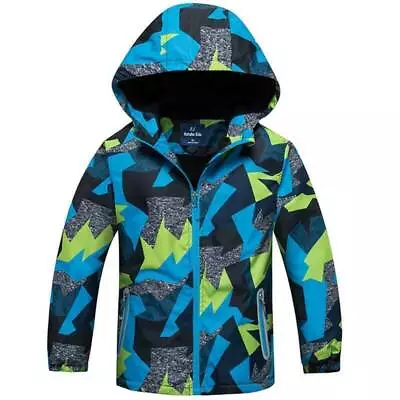 Boys Kids Fleece Jacket Ski Snow Coat Hoodie Windbreaker Outwear Winter Warm • $37.42