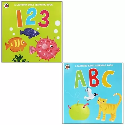 Ladybird Early Learning 2 Books Collection Set 123 And ABC Board Book • £8.99