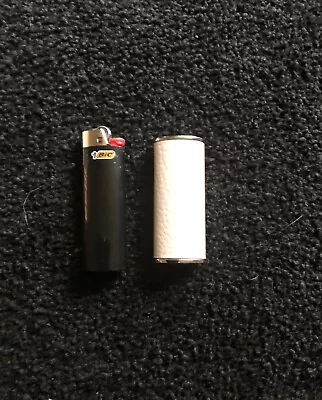 Leather Lighter Cover To Fit Bic Lighter Colour Bone Plus Bic Lighter • $15.25