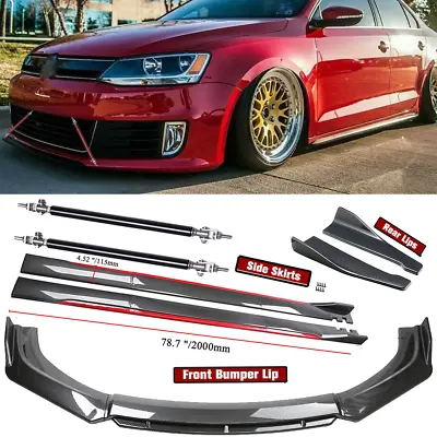 For VW Jetta MK6 MK7 Front Rear Bumper Lips Side Skirt Extension Carbon Fiber • $169.99