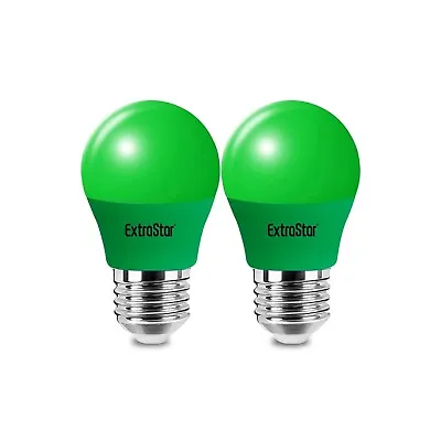 EXTRASTAR E27 LED Light Bulb Green 4W Edison Screw G45 Green Bulb • £1.99