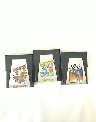 Parker Brothers Video Games Atari Lot 3 Spiderman The Empire Strikes Back Q*Bert • $34