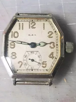 VINTAGE MENS OCTAGON ELGIN WRISTWATCH Not Running • $45.70