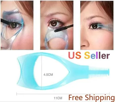 3 In 1 Eyelash Template Curler Mascara Guard Applicator Comb Brush Cosmetic Tool • $6.99