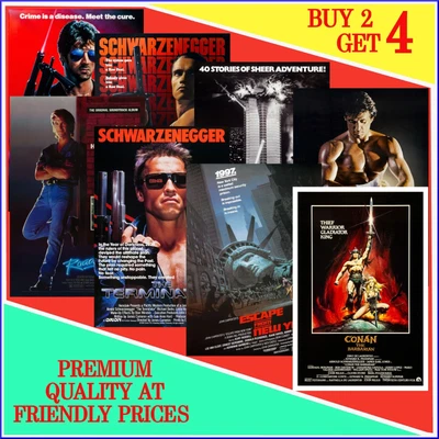 £11.99 • Buy 80s Classic Action Movie Cinema Posters Vintage Retro Wall Art A4 A3 A2