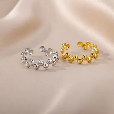 M&T Gold Plated Stainless Steel Open Ring Adjustable Ring 2 Colors JWMX09 • $2.90