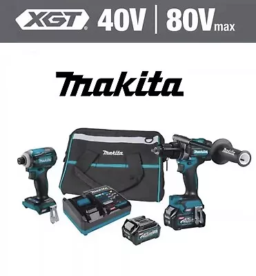 Makita GT200D 40V MAX XGT Brushless Cordless 2 PC Combo Kit W/ 2.5 AH Batteries • $345.99