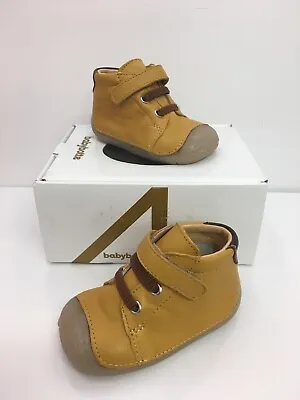 BabyBotte Zoum Infant Boys Cruiser Shoes In Mustard Leather • £27.90