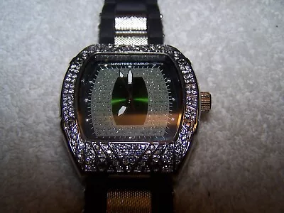 Mens Montres Carlo Watch Le Bling 45MM Case W/Rubber Band 10 1/8  WORKS • $3.49