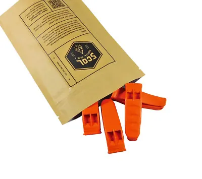 Rescue Whistle 4 Pack High Visibility Orange Emergency Survival Signaling Device • $8.99