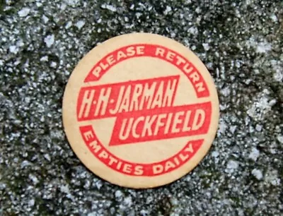 Nice Early Milk Bottle Card Cap : Jarman Of Uckfield Dairy • £2.50