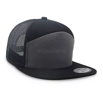 Men Snapback Hat Cotton Mesh Solid Flat Brim Women Baseball Cap Trucker Visor • $11.95