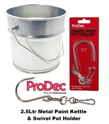 PRODEC Paint Kettle Swivel Pot Hook Ladder Holder 2.5Ltr Container Handle Bucket • £4.95