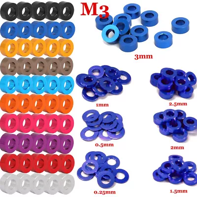 10-100PC M3 CNC Round Aluminum Alloy Flat Spacer Washer Screw Gasket Hoop For RC • $8.27