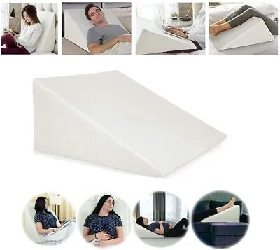 FOAM Large Acid Reflux Flex Foam Support Bed Wedge Pillow With Quilted Cover • £19.95