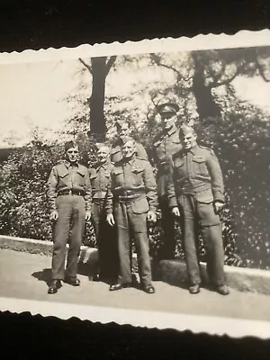 2 Vintage Snapshot Photos Old Men In Military Uniform Home Guard Home Front Wwii • £2