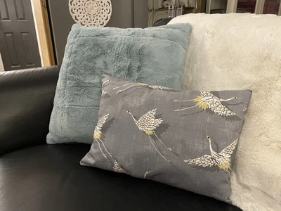 £6.50 • Buy Lovely Crane Bird Handmade Cushion 16” X 12 