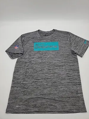 $13.59 • Buy Nike Miami Dolphins Medium Mens Gray Green Logo Print Shirt..T63