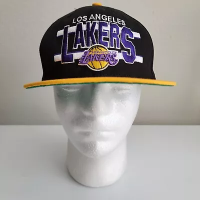 Los Angeles Lakers HWC New Era 9Fifty Snapback Hat Youth Black Yellow  • $17