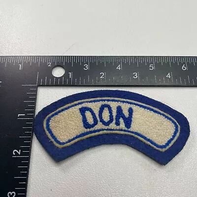 $9.95 • Buy VINTAGE VARSITY LETTER JACKET STYLE DON Name Patch (blue On White Chenille) C39O