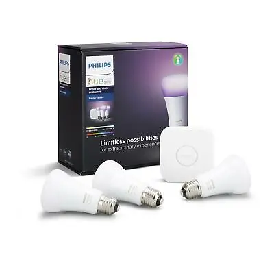 $409.97 • Buy Philips 10W A60 ES Hue White And Colour Starter Kit - DUTCH BRAND