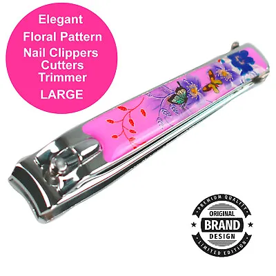 Large Toe Nail Clippers Cutters Trimmer Nipper Finger Effortless Heavy Duty Pink • £4.99