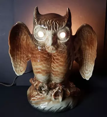 Vintage Mid Century Modern Howard Kron Ceramic Owl TV Lamp Retro Nostalgic Decor • $115