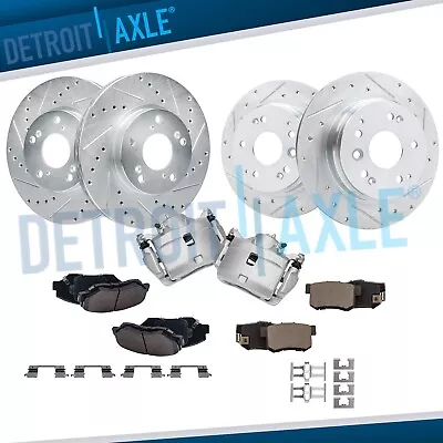 Front Rear Drilled Rotors Brake Pads + Front Calipers For 2003-11 Honda Element • $246.88