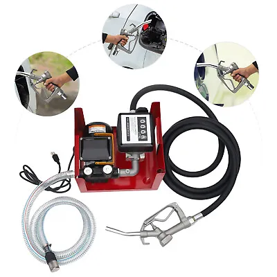 Electric Oil Diesel Pump Self-priming Fuel Transfer Pump W/ Hoses &Nozzle 110V • $156.76